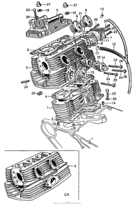 CB160 Цилиндр и головка цилиндра