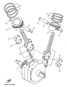 XV1600A Коленчатый вал и поршни