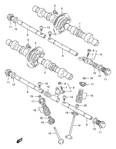 GSX400 Распределительный вал-клапаны
