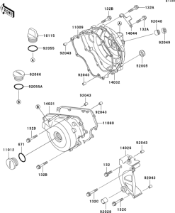 EX250 Крышки двигателя