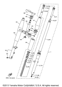 XVS650A Передняя вилка