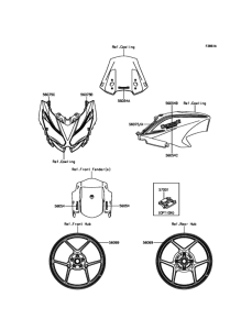 KLE650 Наклейки (черные)