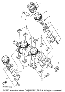 FZR600RHC Коленчатый вал и Поршень