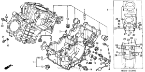 VTR1000F Картер двигателя