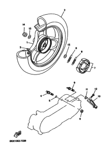 YN100 Rear wheel complete assy