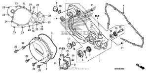  Right crankcase cover + water pump