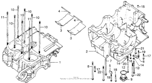 CB200T Картер двигателя