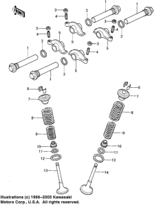 KZ400 Rocker arms / valves