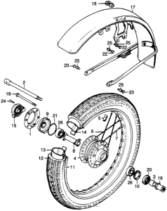  Front wheel + front fender