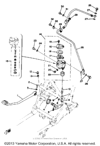 XS750E_227 - 1978 Brake pedal - rear master cylinder