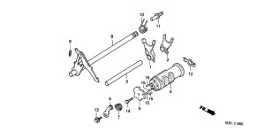 H100 Shift drum / shift fork