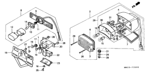 CMX450 Taillight unit ass`y