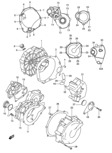 GSX-R600 Crankcase cover ass`y  (v