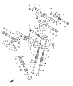 VL1500 Распред вал / клапана