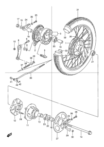 TU125 Rear wheel complete assy