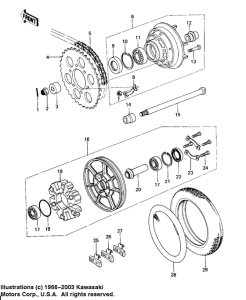 KZ650 Rear wheel / tire / hub / chain