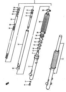 DR125 Вилка передней оси