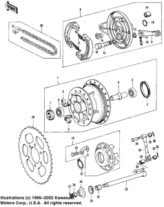  Rear hub / brake / chain