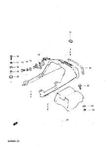 GSX400 Обтекатель сидения