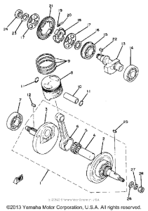 SR250TH Коленчатый вал и Поршень