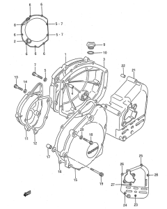 GSX1100 Crankcase cover ass`y  (v