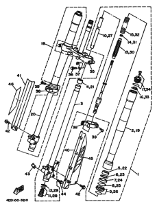 YZ80 YZ80E Вилка передней оси