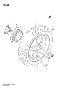 AN400 Rear wheel complete assy