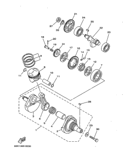 TW125 Коленчатый вал и поршни
