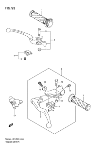 DL650 (ABS) Рулевой рычаг