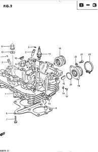 GSX400 Головка цилиндров