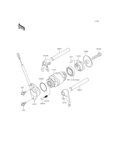 KL110 Gear change drum / shift fork