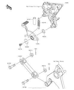 ZX1000 Педаль тормоза