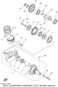 TW200N Коленчатый вал и Поршень