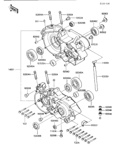 KX500 Картер двигателя