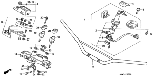 XL600V Handle pipe / top bridge