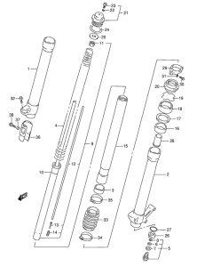 RMX250 Передняя вилка