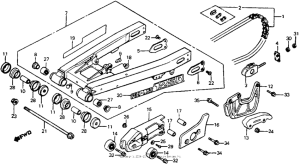 CR125R Swingarm + drive chain 83