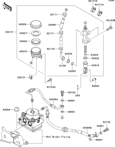 EX650 Задний торм цилиндр