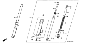 CB750F Вилка передней оси