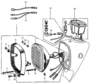 CA77 Headlight + speedometer