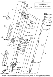 YZ400FL Передняя вилка
