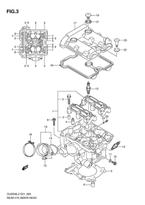 DL650 (ABS) Задняя головка цилиндров