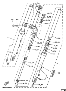 RD350LC Передняя вилка