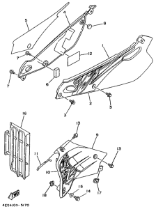 YZ80G Side cover  /  oil tank