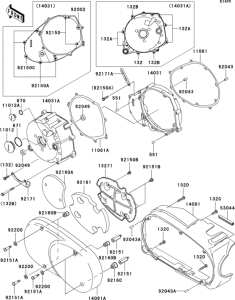  Левая крышка двигателя
