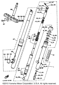 YZ490S Передняя вилка
