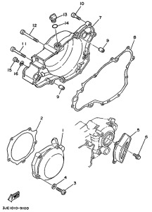 YZ250 Крышка картера двигателя