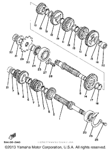 YZ125J Трансмиссия