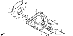 CMX250C Крышка картера левая