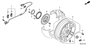 NSA700 Rear wheel complete assy